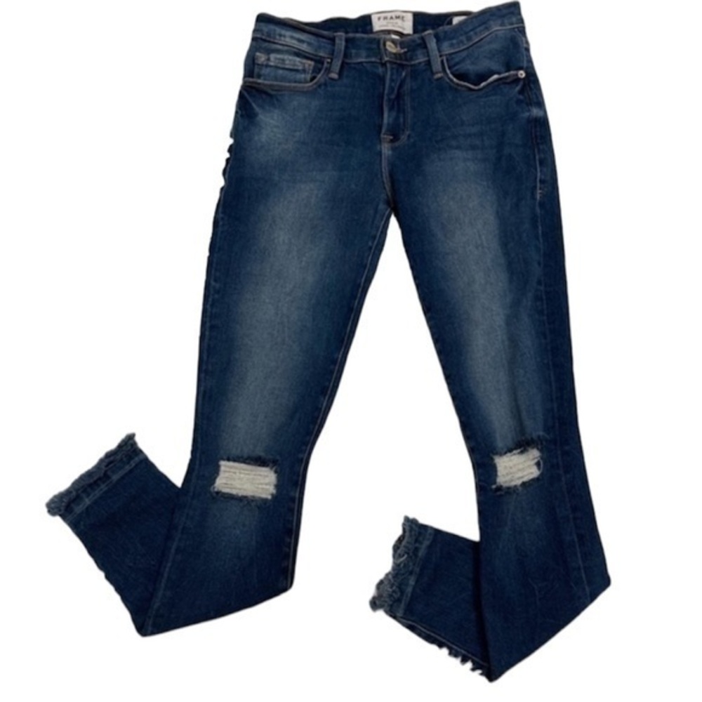 FRAME Le Skinny De Jeanne Distressed Skinny Jeans